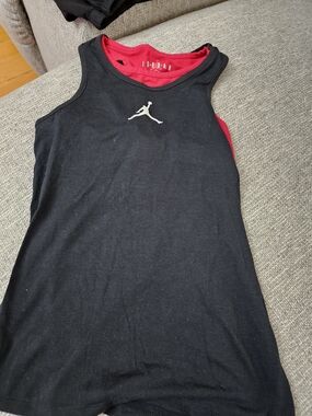 Jordan Black Tank Top with Red Lining